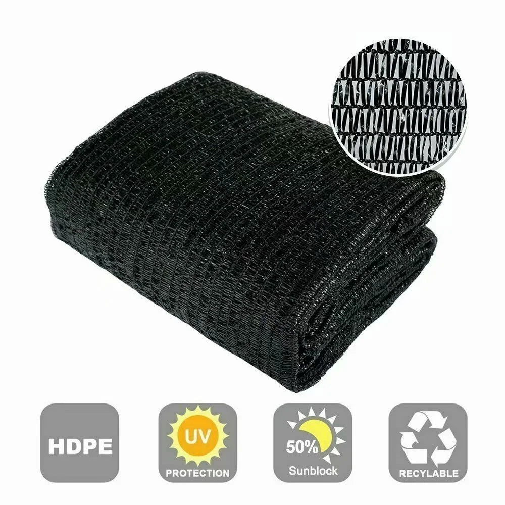 Cerbior 50% UV Block Shade Cloth Sun Shade Plant Cover Greenhouse 10 x 16 ft, Black
