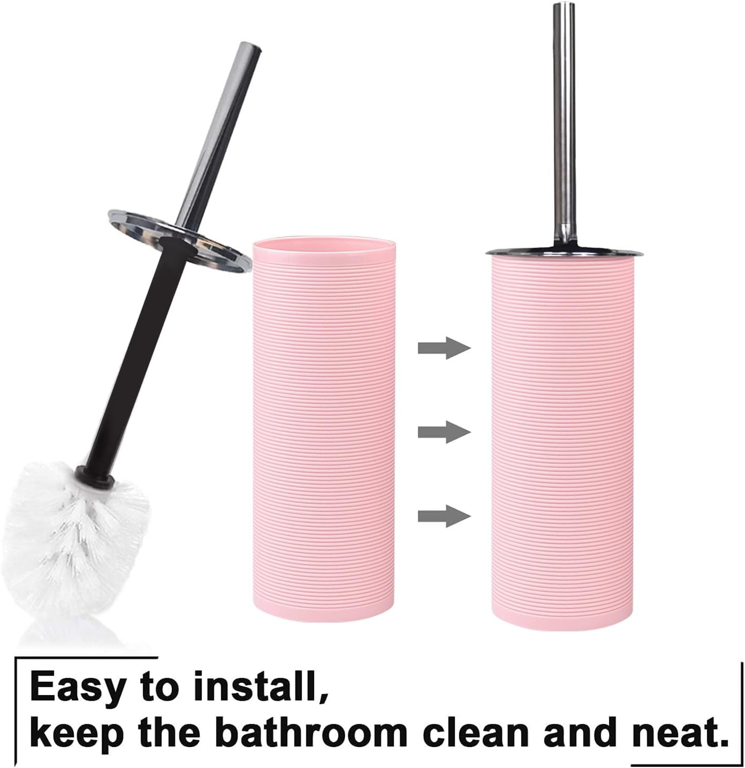 CERBIOR Bathroom Accessories Set Bath Ensemble Includes Soap Dispenser, Toothbrush Holder, Toothbrush Cup, Soap Dish for Decorative Countertop and Housewarming Gift (Pink Spiricle)