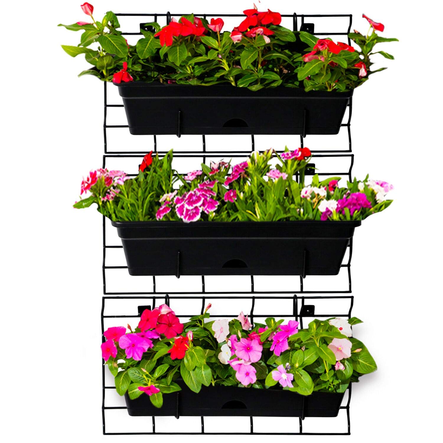hanging herb planter box CERBIOR Vertical Garden Boxes Outdoor Raised, Wall Mounted Hanging Pla