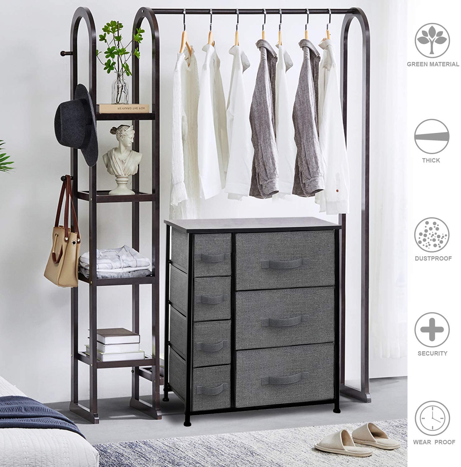 CERBIOR Drawer Dresser Storage Organizer 7-Drawer Closet Shelves, Stur CERBIOR Drawer Dresser Storage Organizer 7-Drawer Closet Shelves, Stur