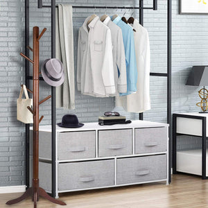 CERBIOR Storage Organizer Dresser for Clothing, Sweaters, Jeans, Blankets (5-Grey Drawers)